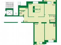 3-к квартира, 98 м², 3/10 эт.
