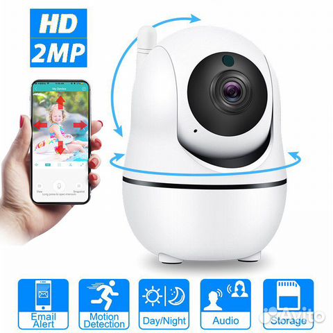 Wi-Fi камера видеонаблюдения поворотная 2 мп