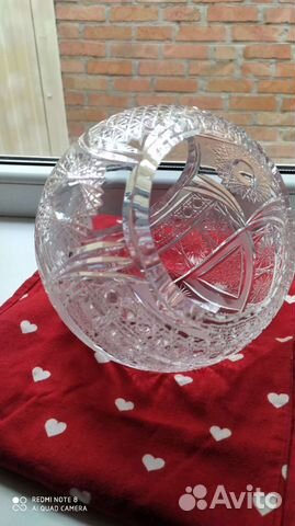 Хрустальная ваза конфетница корзина