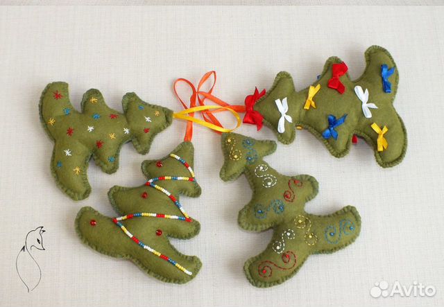 Елочные игрушки Новые фетр мягкие 