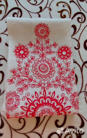 Скатерть льняная с вышивкой 140х220см