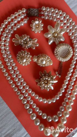 Коллекция жемчужной винтажной бижутерии
