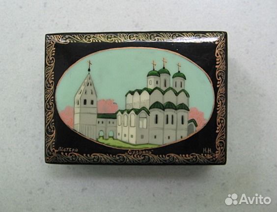 Шкатулка винтажная лаковая, Мстера, авторская