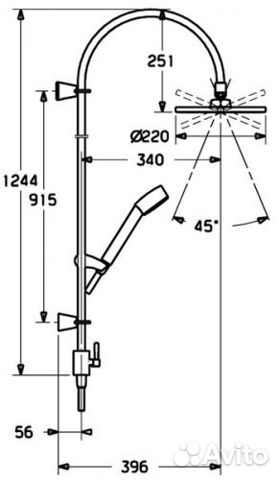 Душевая стойка hansa designo 51840100 германия Душевая стойка hansa designo 51840100 германия