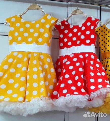 Платья в горошек в стиле стиляги 5-10 лет желтые Платья в горошек в стиле стиляги 5-10 лет желтые