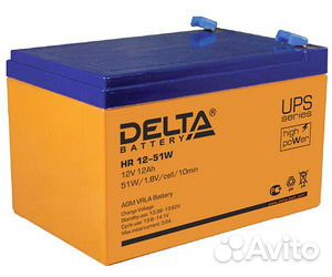 Тяговый аккумулятор delta HR 12-51 12 вольт 12ач Тяговый аккумулятор delta HR 12-51 12 вольт 12ач