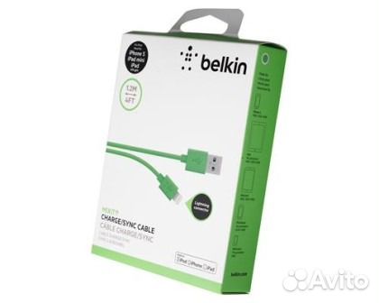 Кабель Belkin для iPhone 5 / 6/ 7 Оригинал Зеленый