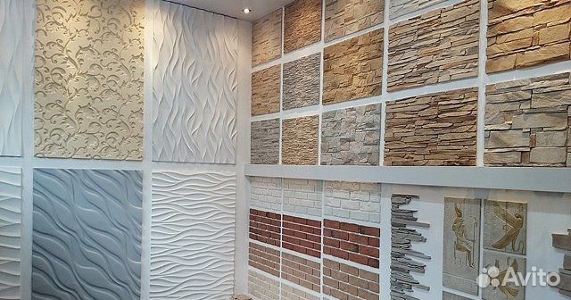 Монтаж 3D панелей и Гипсового декоративного камня