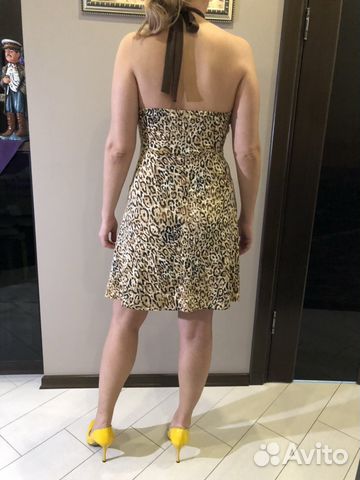 Платье леопардовый трикотаж, размер S-M Платье леопардовый трикотаж, размер S-M