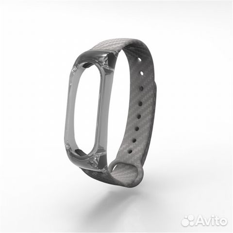 Ремешок mi band 2 карбон металл серый