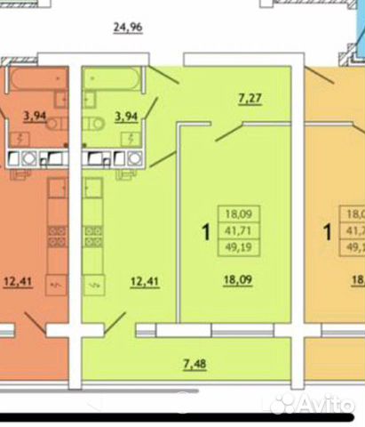 1-к квартира, 50 м², 7/10 эт.