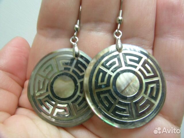 Сережки из натурального перламутра. Новые