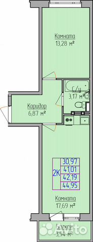 2-к квартира, 45 м², 5/8 эт. 2-к квартира, 45 м², 5/8 эт.