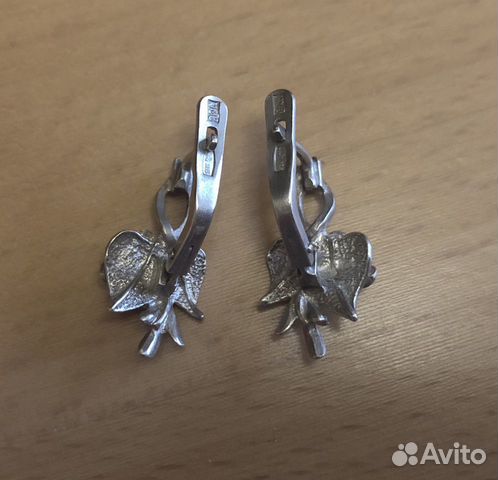 Серебрянные серьги(875) и кольцо(925).СССР