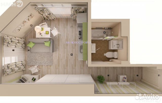 1-к квартира, 31 м², 12/16 эт. 1-к квартира, 31 м², 12/16 эт.