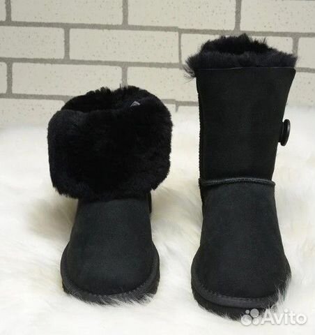 UGG Bailey Button Black чёрные с пуговицей новые