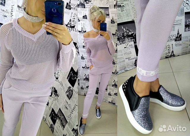 Новый костюм, штаны+кофта сетка сиреневый Новый костюм, штаны+кофта сетка сиреневый