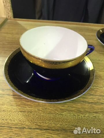 Чашка и блюдце пара лфз кобальт СССР
