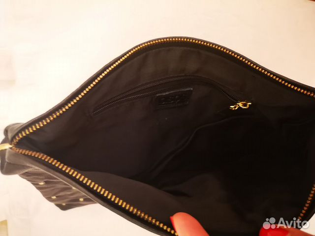 Клатч ASOS, кожа, цвет черный