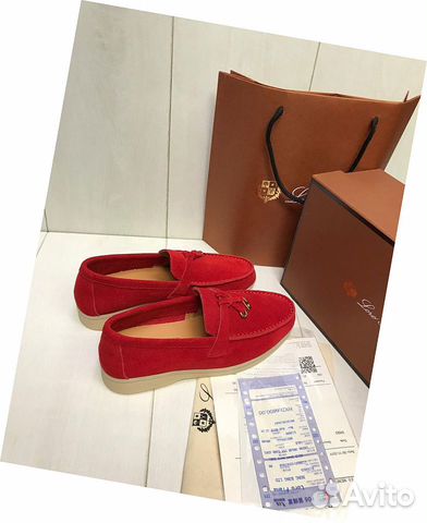 Лоферы красные Loro Piana