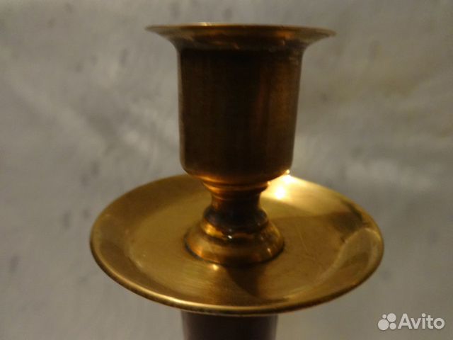 Винтаж.Подсвечник бронза. Деревянная ручка.СССР Винтаж.Подсвечник бронза. Деревянная ручка.СССР