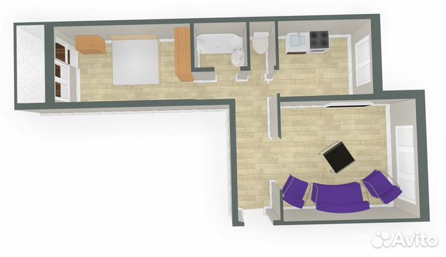 2-к квартира, 51.8 м², 7/14 эт. 2-к квартира, 51.8 м², 7/14 эт.