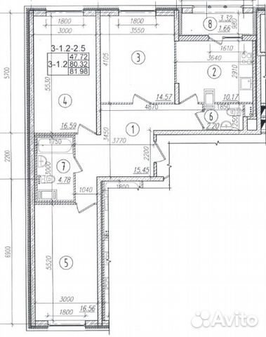 3-к квартира, 80.5 м², 4/12 эт.