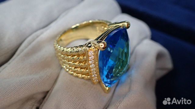 Золотое кольцо с топазом 16.47 карат David Yurman