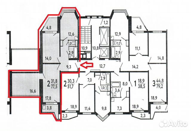 2-к квартира, 77.5 м², 4/17 эт.