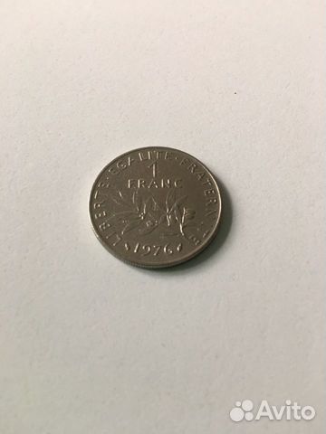 Монета 1 франк 1976 год Монета 1 франк 1976 год