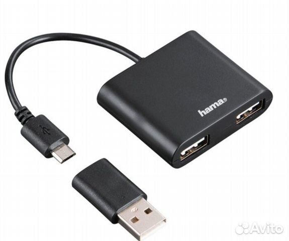 USB-концентратор Hama OTG Hub, разъемов: 2