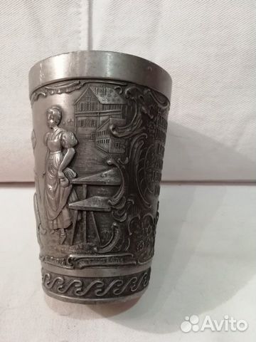 Стакан оловянный старый памятный декоративный Стакан оловянный старый памятный декоративный