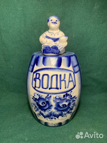 Штоф Бочка водки Гжель Штоф Бочка водки Гжель