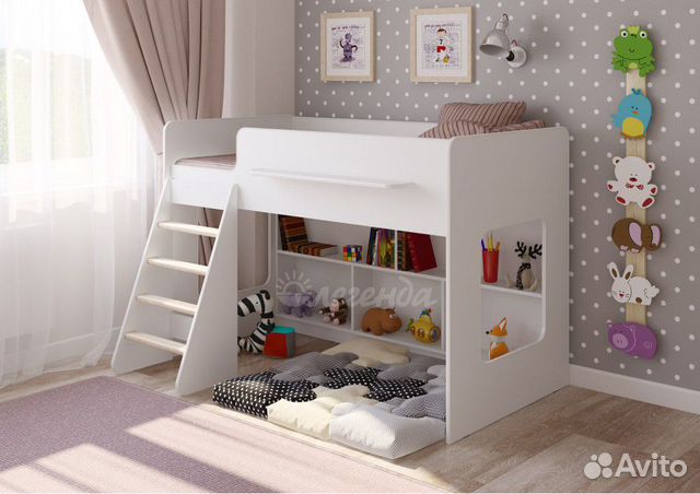 Детская кровать чердак белая