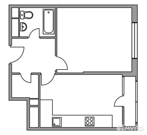 1-к квартира, 41.9 м², 4/10 эт. 1-к квартира, 41.9 м², 4/10 эт.