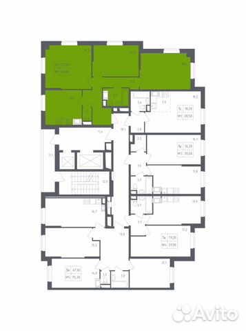 3-к квартира, 82.8 м², 8/19 эт. 3-к квартира, 82.8 м², 8/19 эт.