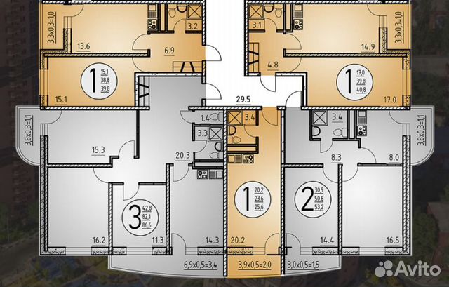 2-к квартира, 53.2 м², 9/26 эт. 2-к квартира, 53.2 м², 9/26 эт.