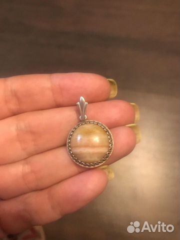 Подвеска кулон серебро СССР Агат