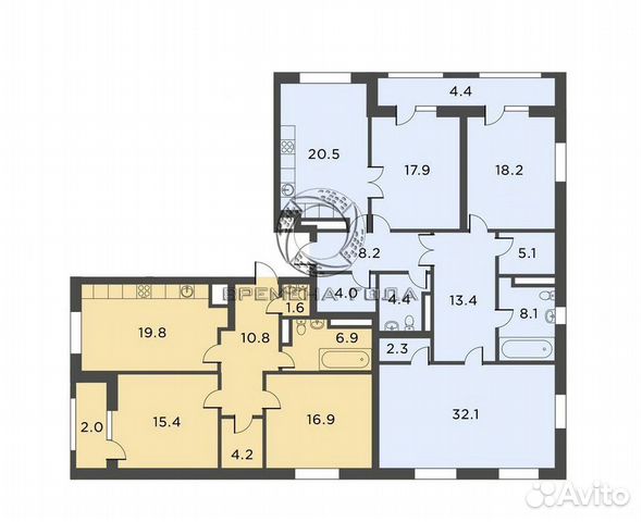 6-к квартира, 216 м², 9/14 эт. 6-к квартира, 216 м², 9/14 эт.