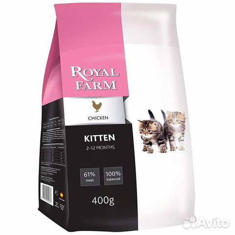 Корм для котят royal farm курица сух. 400г