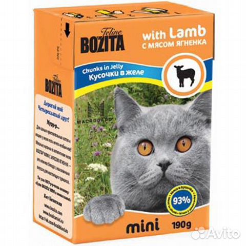 Корм для кошек bozita Mini кусочки в желе с мясом