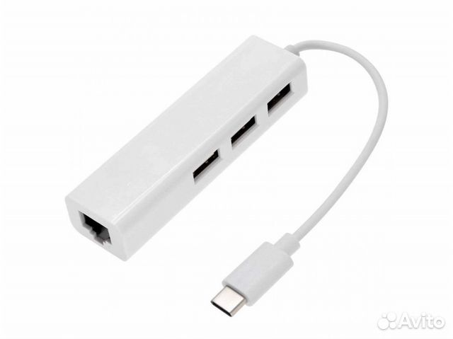 Переходник UBS-C адаптер 3 USB Ethernet RJ45