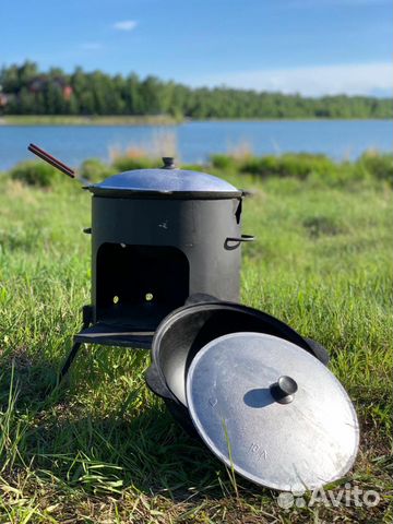 Казан чугунный узбекский 10л +печь