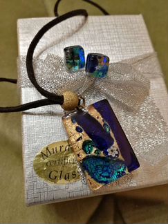 Комплект Murano, шармы Pandora, серебро