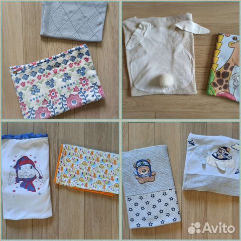 Комплект детских пледов хлопок, байковое, плюш