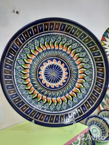 Тарелка ляган керамическая узбекская