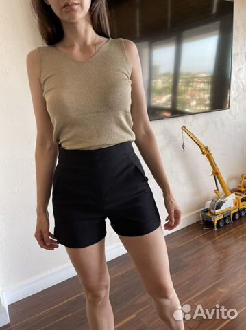 Шорты с высокой талией zara