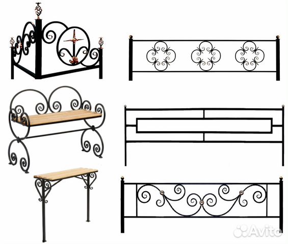 Оградки ритуальные на кладбище + скамейка и стол