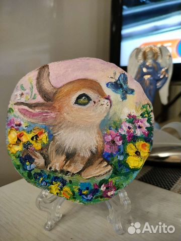 Спил березы. Мини картина маслом