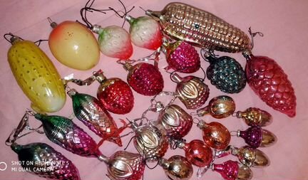 Елочные игрушки СССР стеклянные